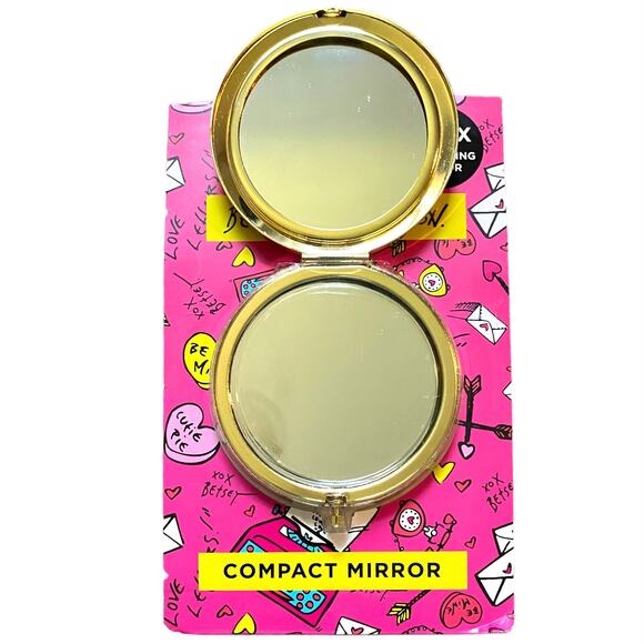 Betsey Johnson Gold Glitter Compact Mirror - Picture 2 of 4